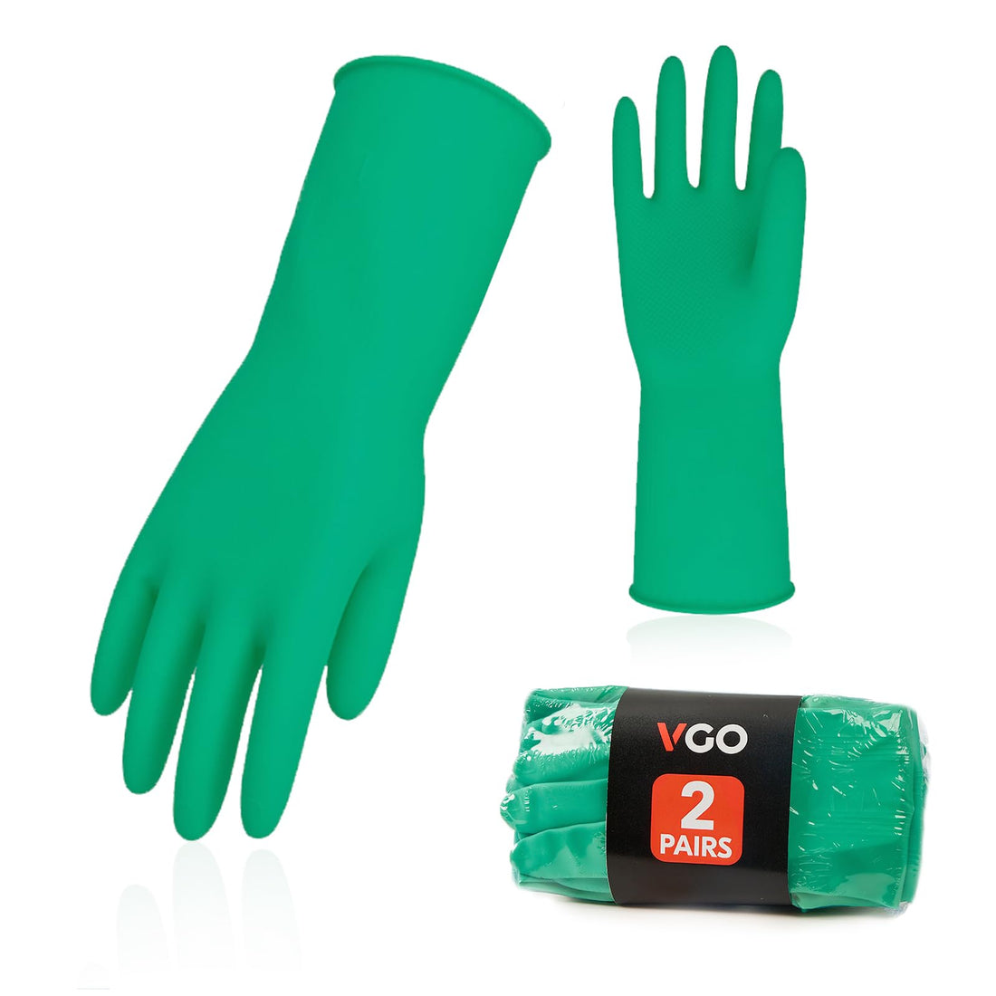 Vgo... 10-Pairs Reusable Household Gloves, Rubber Dishwashing gloves