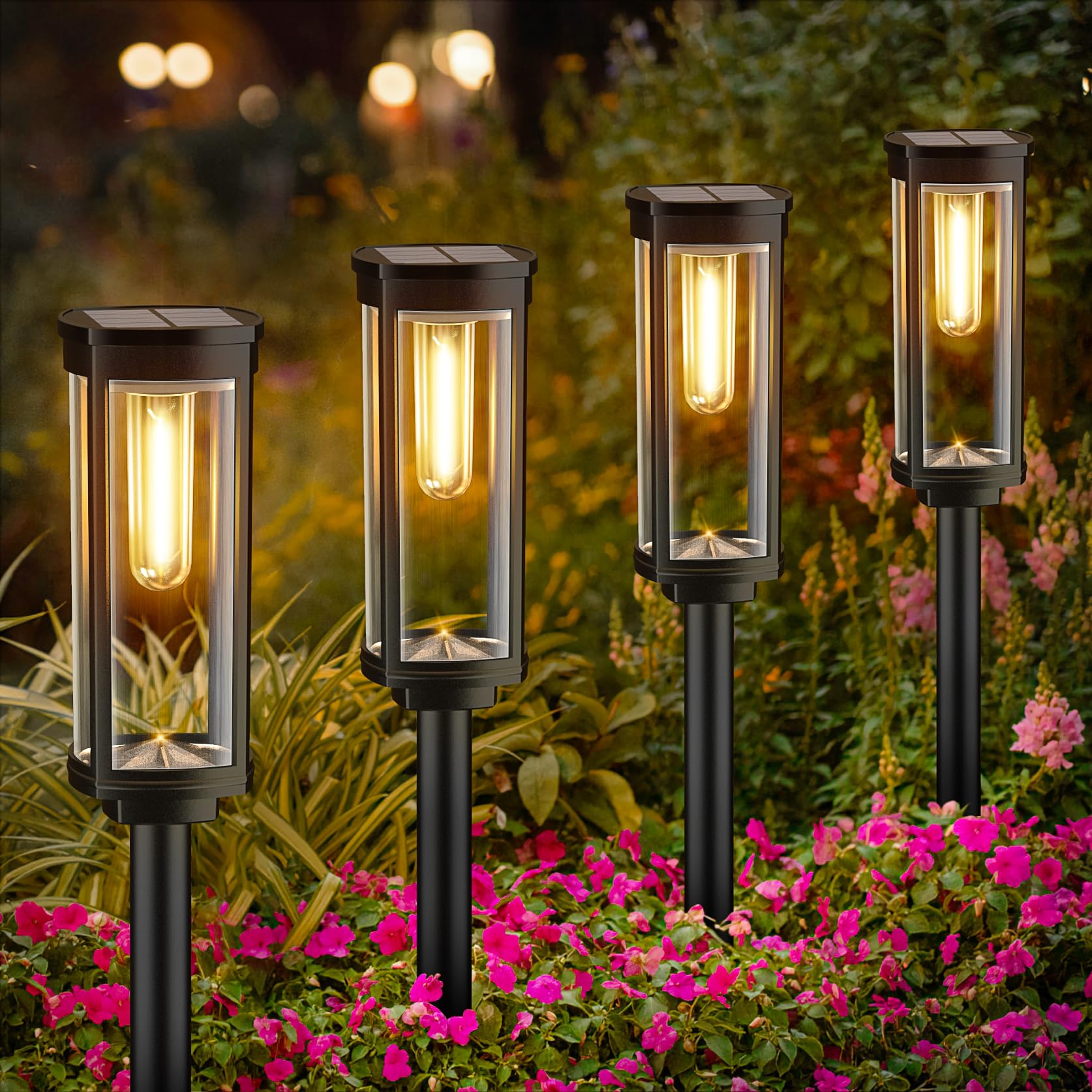 BITPOTT Bright Solar Pathway Lights Outdoor