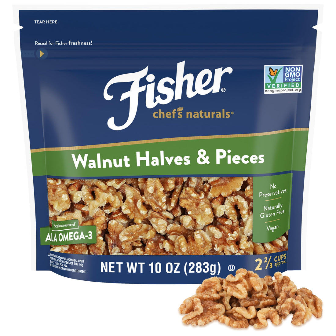 Fisher Chef's Naturals Walnut Halves & Pieces 6 oz