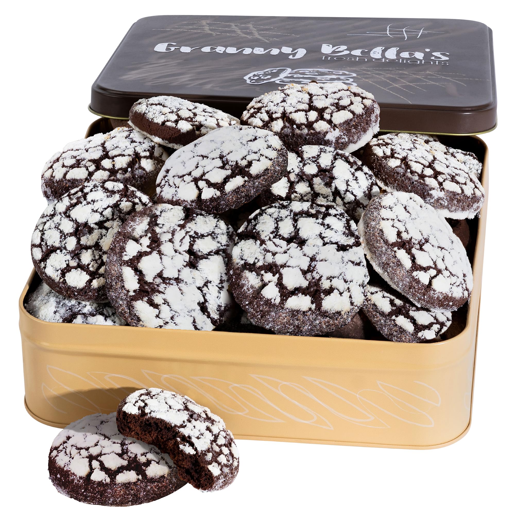 Christmas Gift Baskets, Holiday Chocolate Crinkle Cookie Gifts for Women