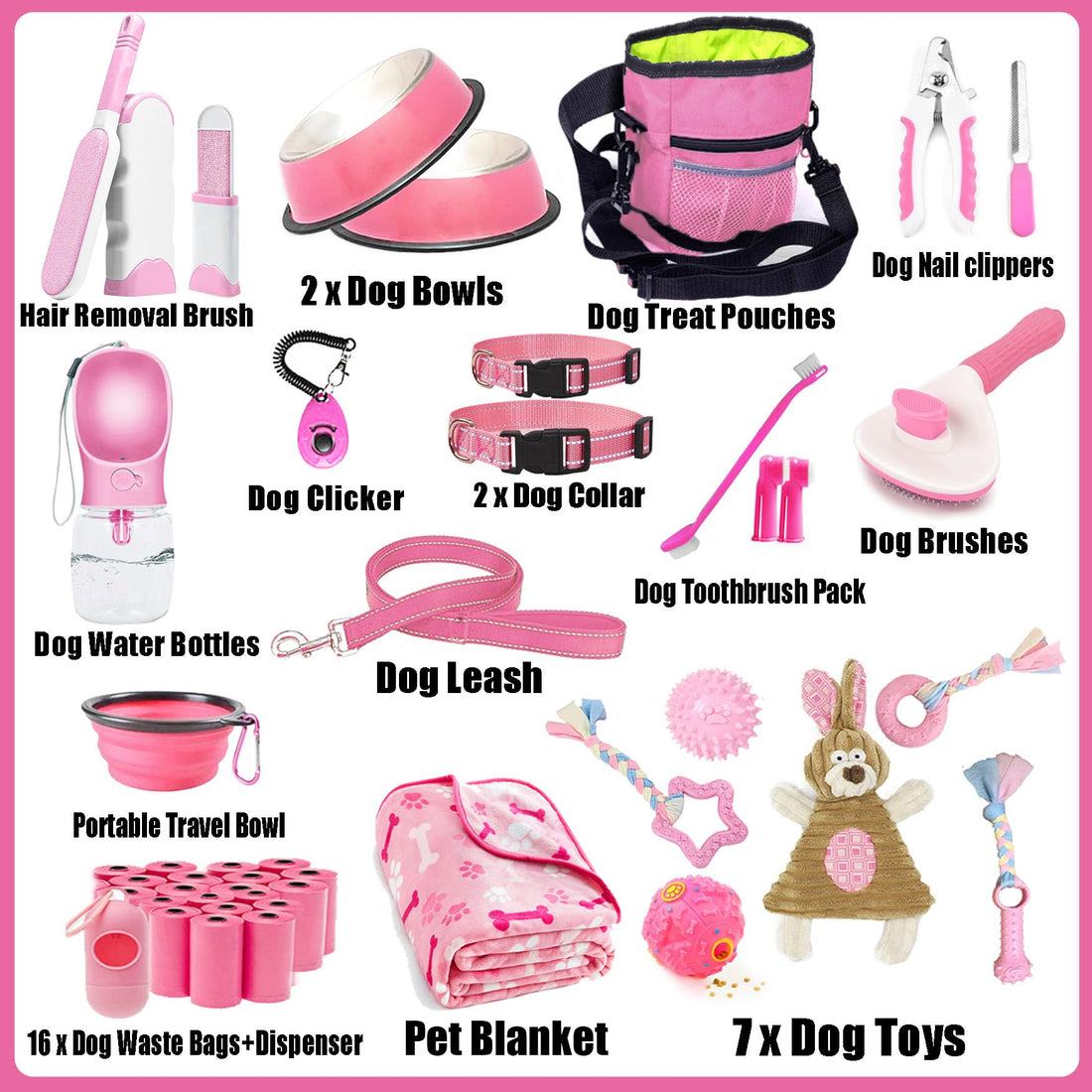 Lobeve Puppy Supplies Starter Kit - 39-Piece Set of Puppy Essentials