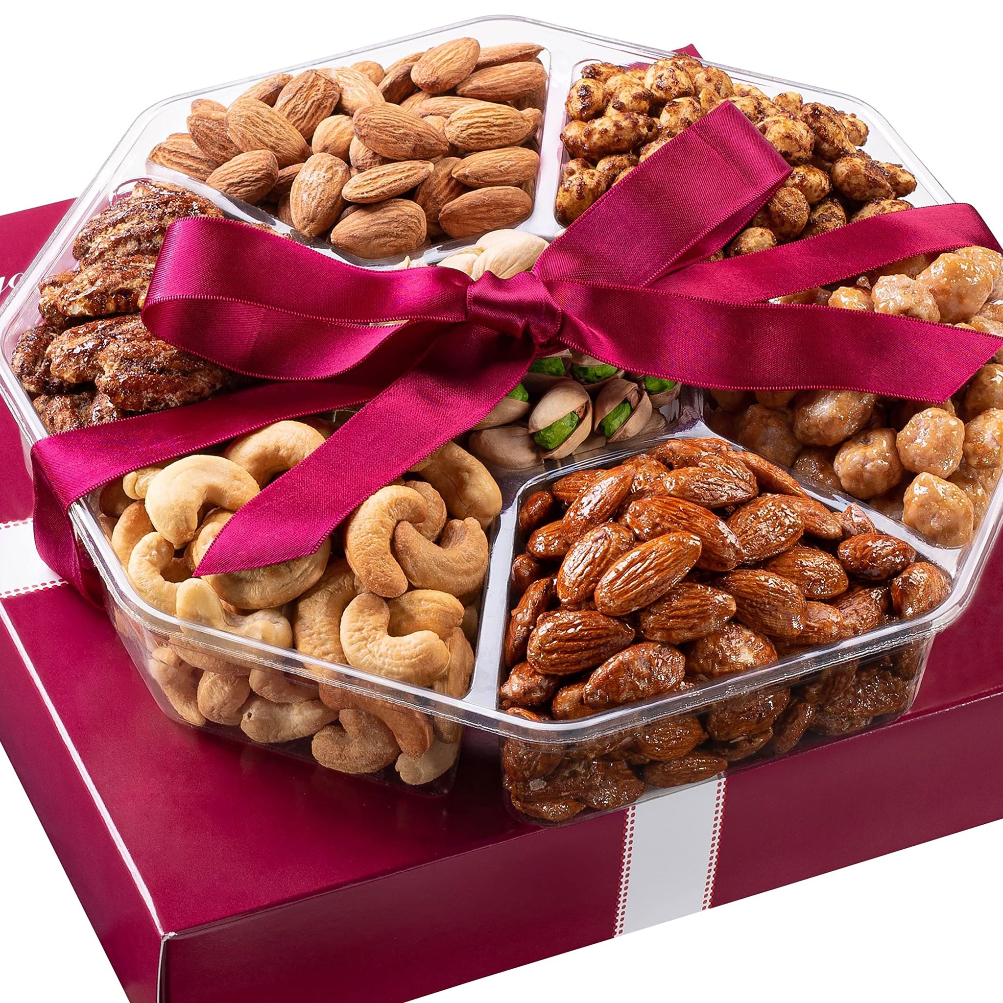 Holiday Christmas Nuts Gift Basket - Assortment Of Sweet & Roasted Salted Gourmet Nuts